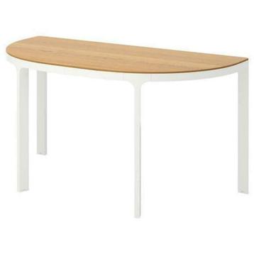 Bekant van Ikea halfrond bureau of sidetable houtkleur - afbeelding 1 Bekant van Ikea halfrond bureau of sidetable houtkleur - afbeelding 1