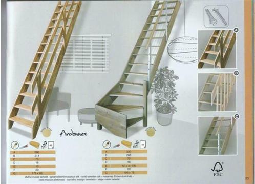 EIKEN OPEN TRAPPEN ARDENNEN, Doe-het-zelf en Verbouw, Ladders en Trappen, Nieuw, Trap, 2 tot 4 meter, Ophalen of Verzenden