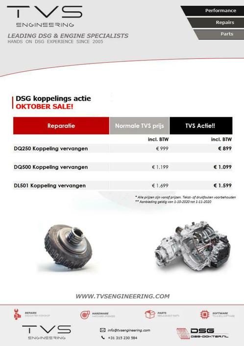 DSG KOPPELING VERVANGEN DQ250, DQ500, DL501 ACTIE!, Diensten en Vakmensen, Auto en Motor | Monteurs en Garages