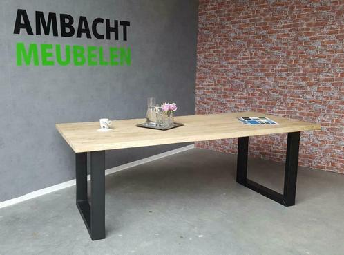 Mooie Industriele Eiken Boomstam tafel Tafelblad EIKENHOUT, Huis en Inrichting, Tafels | Eettafels, Nieuw, Eikenhout, Ophalen