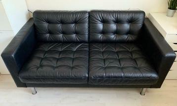Ikea Landskrona 2-zits bank, leer, zwart - afbeelding 1 Ikea Landskrona 2-zits bank, leer, zwart - afbeelding 1