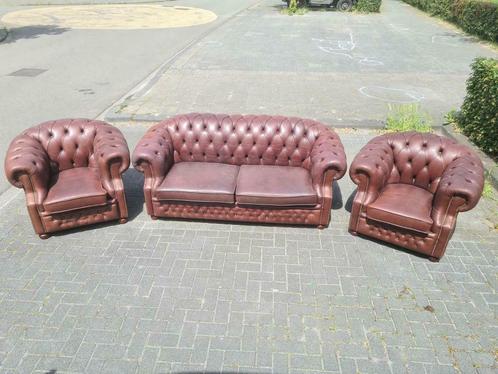 Chesterfield Winchester compleet bankstel + GRATIS BEZORGING, Huis en Inrichting, Banken | Bankstellen, Gebruikt, Rechte bank