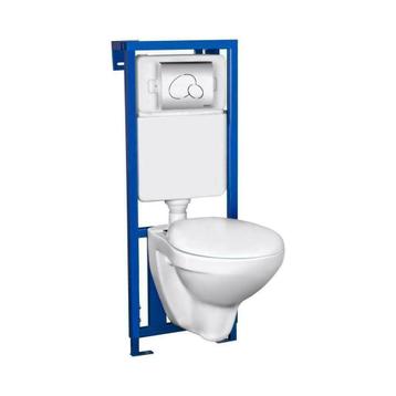 Toiletset €225; inb.frame, waterres., pot, bril, drukpaneel