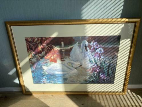 Mooi schilderij met zwanenpaar wat staat voor eeuwige liefde Mooi schilderij met zwanenpaar wat staat voor eeuwige liefde