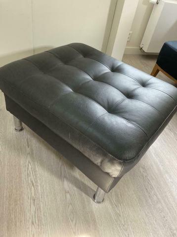 Landskrona poef ikea zwart leer - afbeelding 1 Landskrona poef ikea zwart leer - afbeelding 1