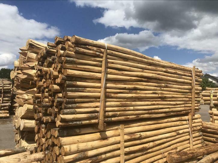 Wij verkopen Weidepalen rondhout kastanje en robinia palen Hout-Palen