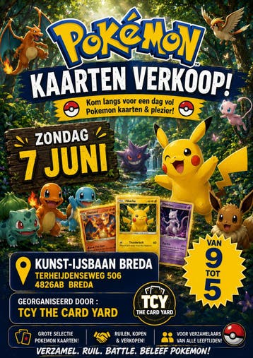 Pokémon Kaarten Verkoopdag in Breda - Zondag 7 Juni