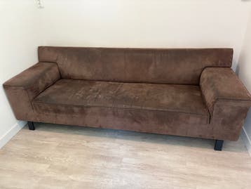 Gratis: 3-persoons bank bruin eco-leder (233x95 cm)