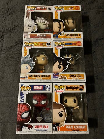 Funk Pop partij (6 stuks) - Dragon Ball, Marvel, Haikyu