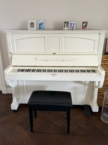 Antieke C. Rich. Ritter Piano - Wit met Kruk