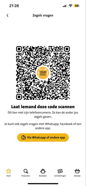 Albert Heijn of JUMBO Spaarzegels QR-code