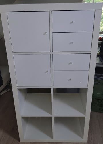 2X IKEA Kallax 2x4 WIT met accessoires