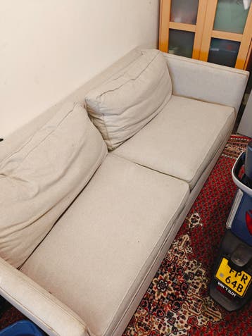 Comfortabele 2-zitsbank - Beige stof