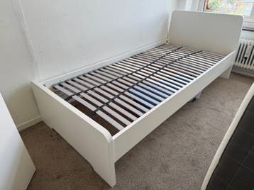 White bed frame + optional mattress