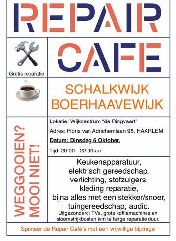 Repair Cafe Schalkwijk in Haarlem