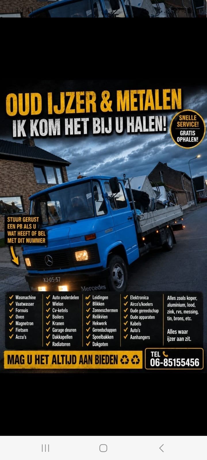 ️gratis oud ijzer opgehaald ️