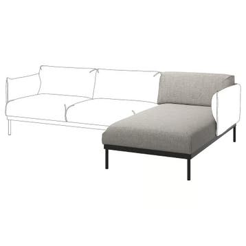 ÄPPLARYD Chaise longue element, Lejde lichtgrijs