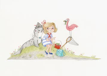 Illustratie handgetekend met A merk kleurvaste potloden