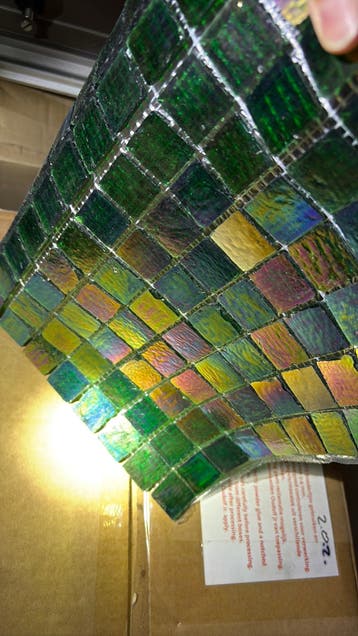 Glasmozaiek groen iridescent 3m2