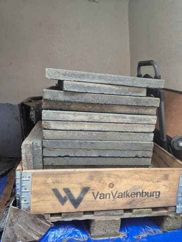 GRATIS +/- 12m2 meter antraciet grijze terrastegels tuintege