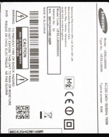 Defecte Samsung LCD TV (UE55JU6000W) gratis af te halen