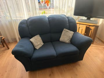 Gratis Comfortabele tweepersoonsbank - Donkerblauw