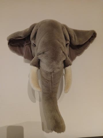 Pluche Dierenkoppen voor aan de muur (Olifant, Leeuw, Beer)