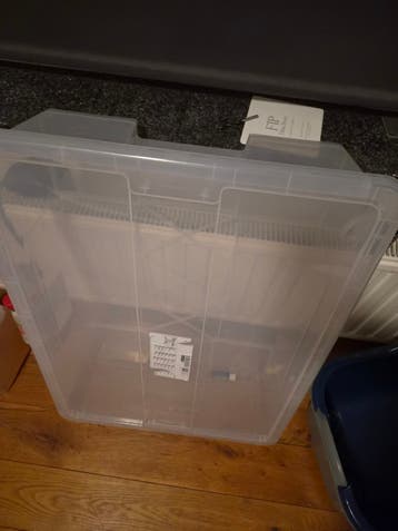 Grote transparante opbergbox met deksel
