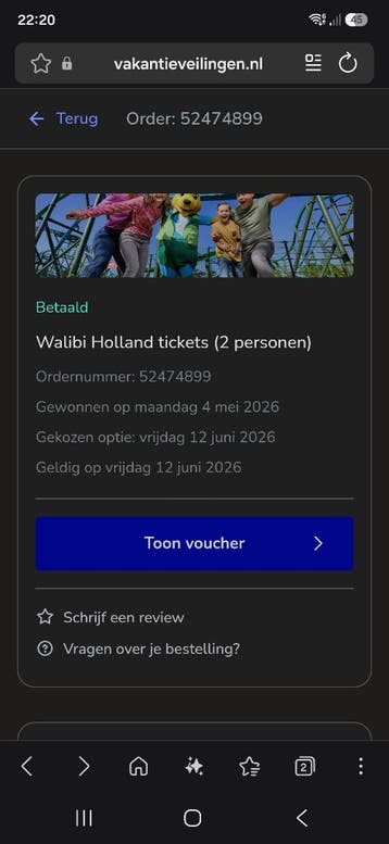 Walibi tickets voor morgen 12/06 !! GRATIS