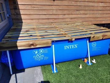 Houten zwembadafdekking vuren hout 150x200cm gastouder