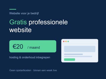 Gratis professionele website, €20 p/m