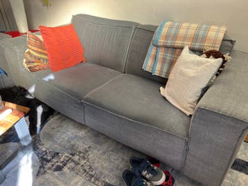 Comfortabele grijze blauwe bank - 2,5-zits