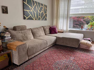 GRATIS: Comfortabele grote bank met chaise longue