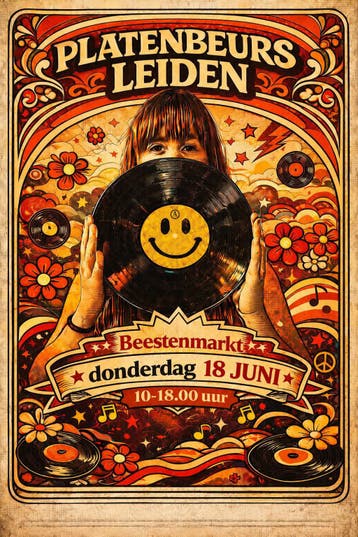Platenbeurs Leiden Beestenmarkt donderdag 18 juni