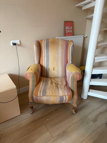 GRATIS ophalen Vintage fauteuil met streepdessin - opknapper