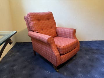 Landelijke fauteuil met voetenbank - ook voor lange mensen