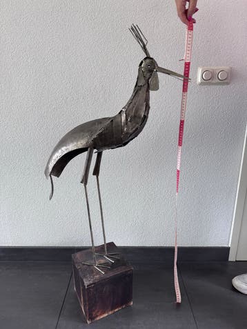 Metalen vogel sculptuur - Kraanvogel
