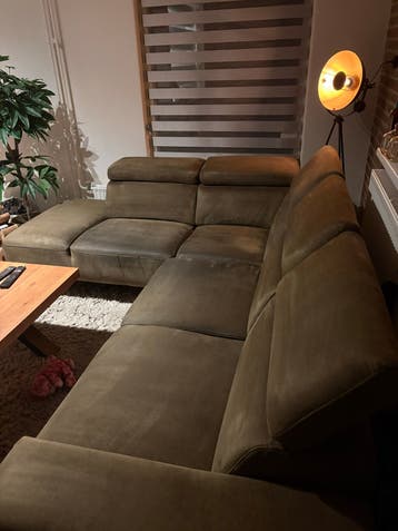 Hoekbank 220x260 met uitschuifbaar zitvlak