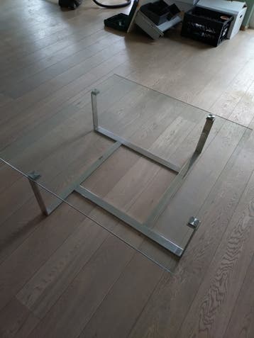 glazen salontafel 110x110 cm