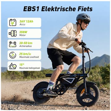 Opvouwbare elektrische fiets met 350W en 50km actierad