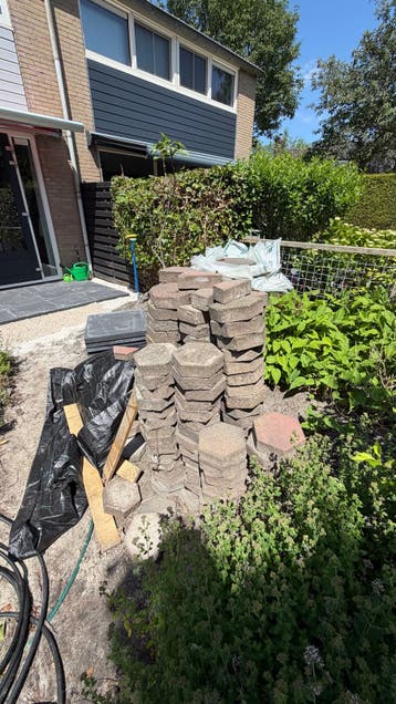 Gebruikte betonnen terrastegels (zeshoekig) (Gratis Ophalen)
