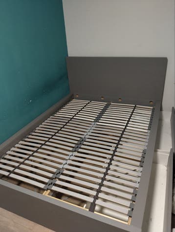 Bed 160 x 200 met twee lades antraciet ikea
