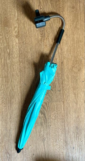 Kinderwagen parasol turquoise met flexibele klem