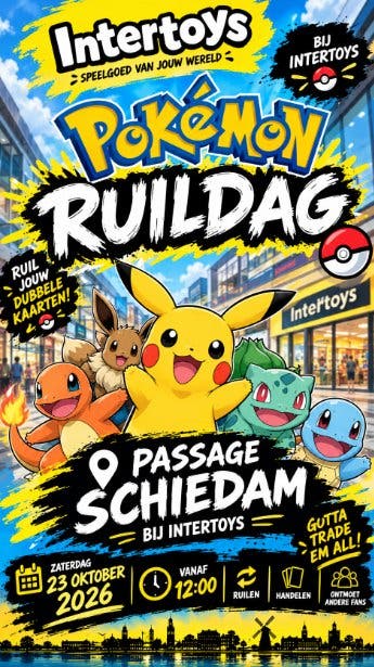 Pokémon Ruilkaartendag bij Intertoys Schiedam