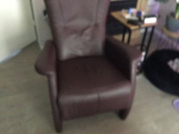 Fauteuil, bruin leer