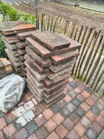 Gebruikte terrastegels, rood, 8m2