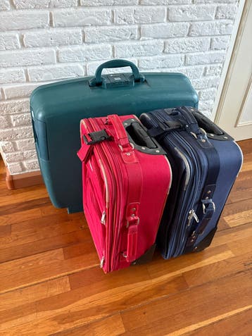 Set van 3 koffers: 1 hardcase en 2 zachte koffers