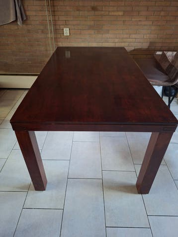 Gratis teakhouten eettafel
