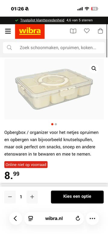 OPZOEK NAAR SNACKBOX WIBRA