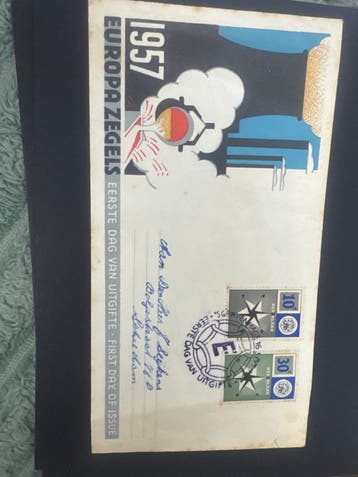 1957 Europa Postzegels Eerste Dag van Uitgifte Nederland